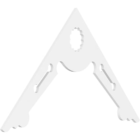 Ekena Millwork Pitch Cena Architectural Grade PVC Gable Pediment, 60"W x 35"H x 1"P (14/12) GPP060X035X100CEN